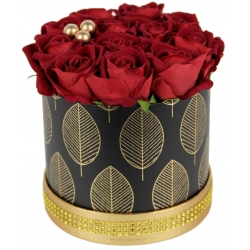 Bukiet 12x CZERWONYCH welurowych RÓŻ premium